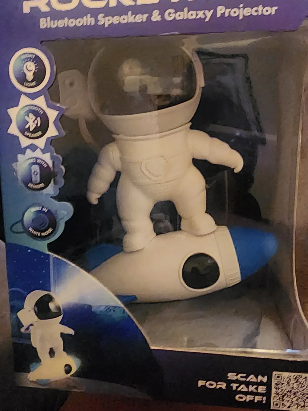 New Astronaut Bluetooth Speaker & Galaxy Projector - White and Blue